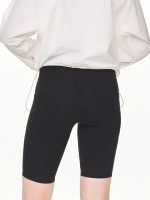 Close-up back view of the BEYOURA Elliana Sculpted luxeFIT Biker Shorts in black