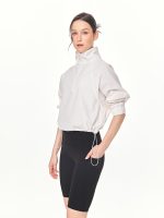 Medium close-up side view of the BEYOURA Elliana Sculpted luxeFIT Biker Shorts in black