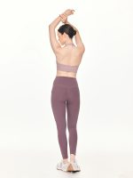 Full black view of the BEYOURA Estelle Cool Core luxeFIT Leggings in purple