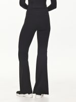 Close-up back view of the BEYOURA Estelle Flared luxeFIT Leggings in black